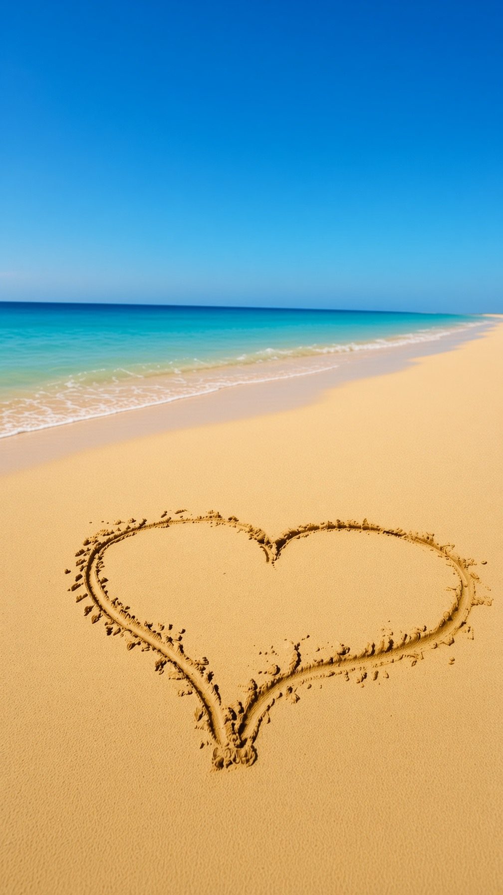 Herz im Sand am Strand